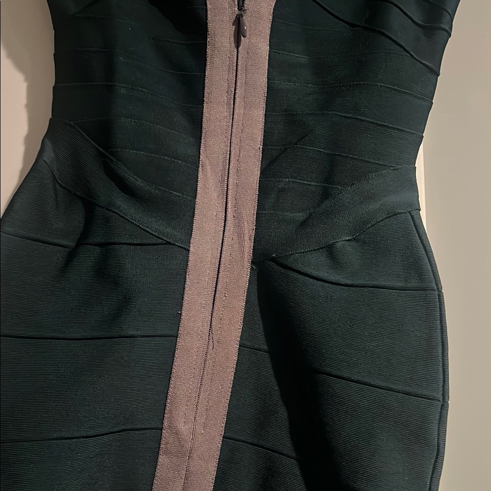 Elegant Green and Gray Women's Dress - Picture 2 of 6